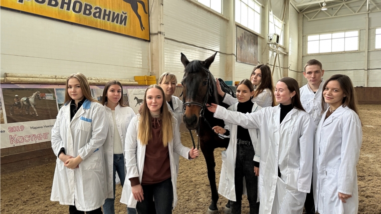 Экскурсия студентов аграрного университета в конно-спортивной школе.